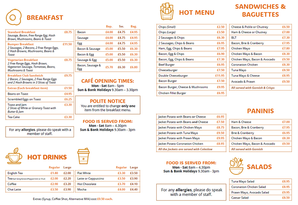 Exmouth Cafe Prices